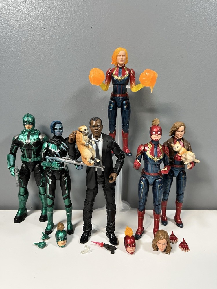 Marvel Legends Captain Marvel MCU Lot 6 Figures And 2 Cats Minerva Fury Yon-Rogg