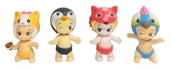 Lot of 4 Moose Twozies Baby Toy Figures Season 1 Squawky, Tracka, Pastel, Slippa