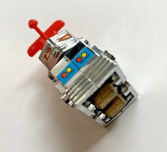 Vintage Kinsman Toy 1980s Silver Red 2″ Action Figure Little Conveyor Robot