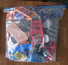 WWE Knuckle Crunchers Action Figures Lot (42) with Ring, Mic, and Accessories