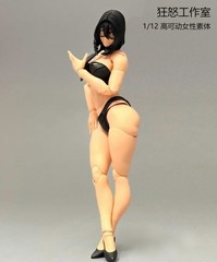 Hana Fury Toys, Female Body YELLOW SKIN Blank Female Body 1/12 Figure Toy