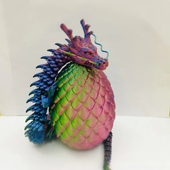 3D Printed Articulated Dragon with Egg Movable Joint Figure Desktop Toy