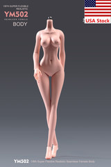 YM502 1/6 Female Pale Mid Bust Thin Waist Flexible Body Details 12″Action Figure