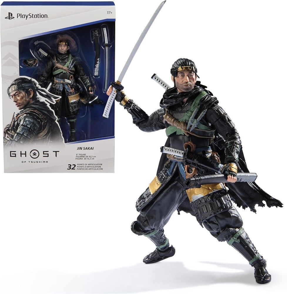 PlayStation Ghost Of Tsushima Jin Sakai Samurai Action Figure Accessories 6 In