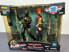 GI Joe vs Cobra SNAKE EYES AGENT SCARLETT ToyFare 3.75″ Action Figure Set 2002