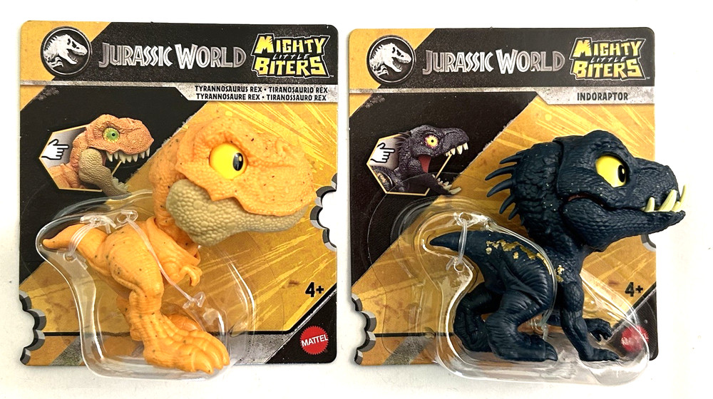 “Jurassic World” Indoraptor & Tyrannosaurus rex, Mighty Little Biters Mattel New