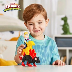 Marvel Spidey and Friends 4-Inch Dino-Webs Set | Dino Spin & Ghost-Spider