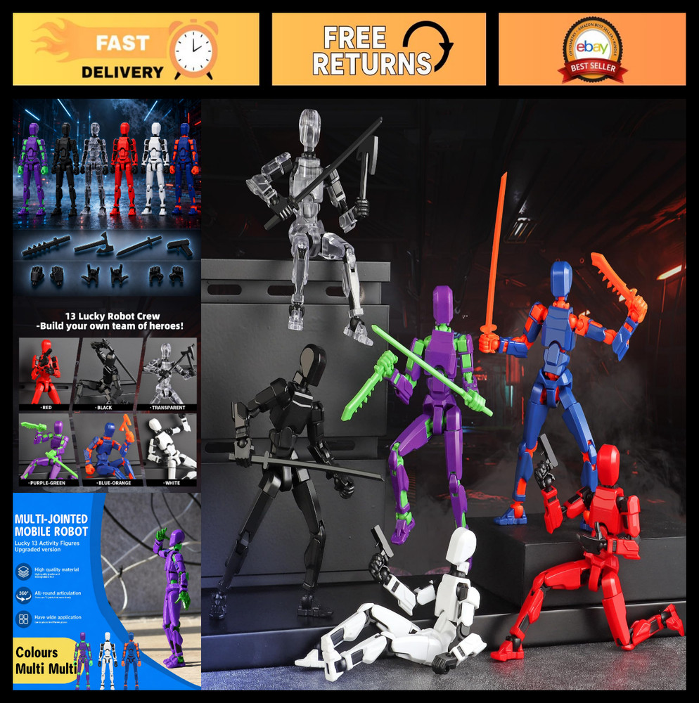 13 Action Figure Set – 6PCS Articulated Robot T13 Toys for Kids 5-8, Birthday Gi