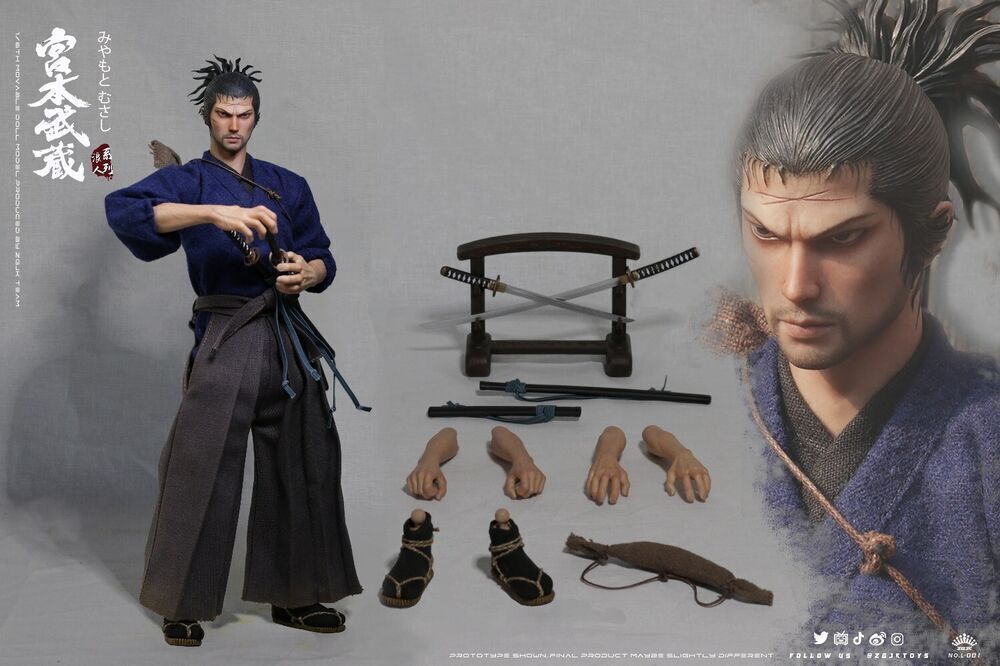 New ZGJKTOYS L-001 1/6 Samurai Miyamoto Musashi Collectible Male Figure Model
