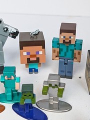 Minecraft Action Figure 34 Pc Lot Mixed Characters Blocks Varies Sizes Metal