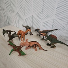 Dinosaurs Figure Toy LOT of 7 Multiple Dinosaurs. Triceratops Pachycephalosaurus
