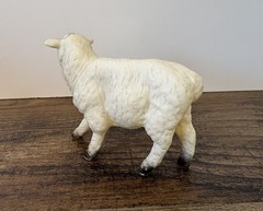 Vintage 4” White Sheep Action Figure Molded Plastic Made In Hong Kong