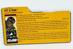 💥RARE 1988 GI JOE HIT N RUN 100 Complete Target Exclusive Parachute File Card💥