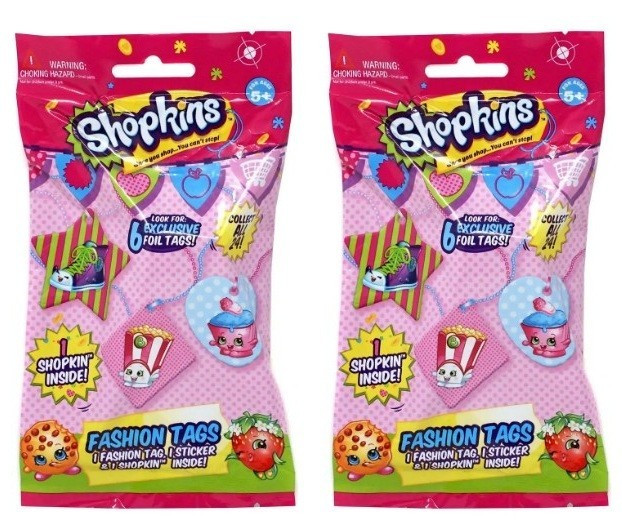 Lot 2 Shopkins Fashion Tags Mystery Pack Series 2 Blind Sealed Package