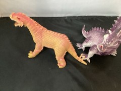 Lot Of Two Imperial Two Headed Dragons Purple & Orange