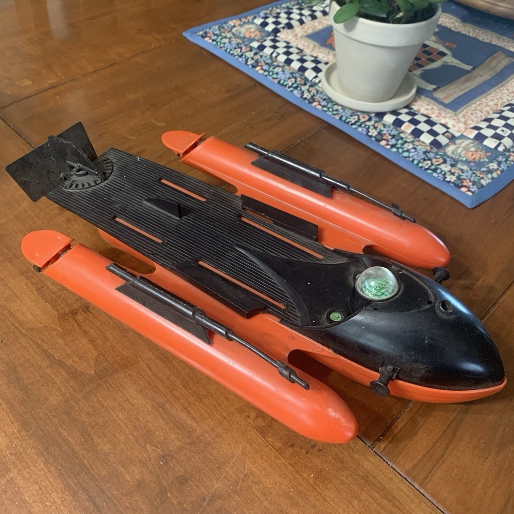 Vtg. 1966 Hasbro G.I. Joe Sea Sled INCOMPLETE Orange Black Toy Plastic Battery