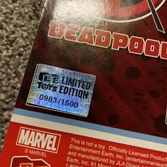 2018 San Diego Comic Con Debut Deadpool & Cable Wooden Puppet #983/1500 Marvel