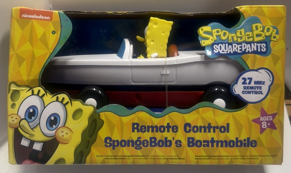 Nickelodeon SpongeBob Squarepants Remote Control Boatmobile, New in Box, 2024