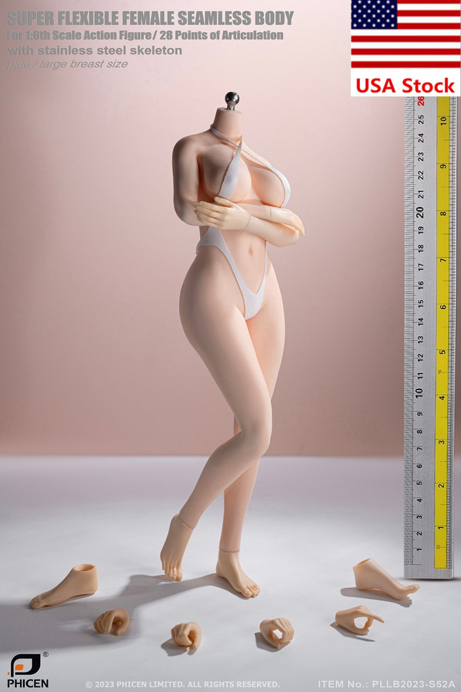 TBLeague S52A 1/6 Female Pale Skin Large Bust Flexible Body Model For 12″Figure