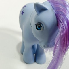 Vintage My Little Pony Blue Belle Italy Hasbro 1982 G1 Purple Stars