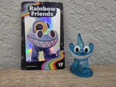 Rainbow Friends 1.5″ CYAN Figure + Collector Holographic Sticker Card #17 (READ)