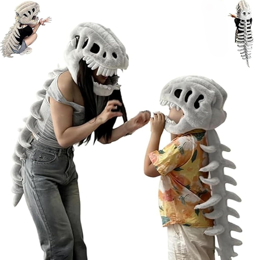 Dino Plush, Wearable Dinosaur Skeleton Plush, Cosplay Outfit & Themed Party Prop