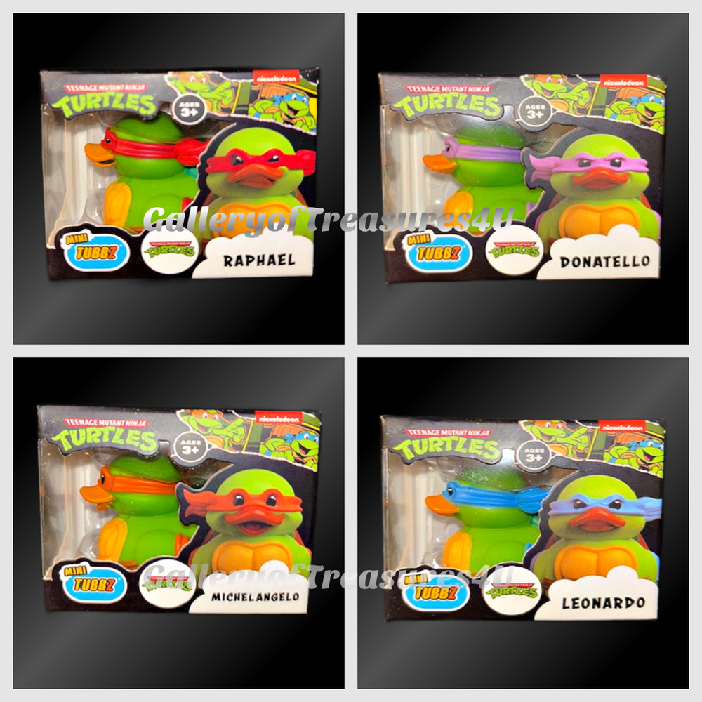 Mini Tubbz Rubber Duck Teenage Mutant Ninja Turtles Michaelangelo Raph Don 1.5″