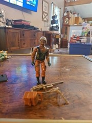 Vtg 1984 GI Joe ARAH Roadblock Machine Gunner Action Figure Machine Gun Broke
