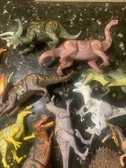 Lot of 13- Made in Indonesia-Dinosaurs With Moveable Arms and Legs 6”and Bigger