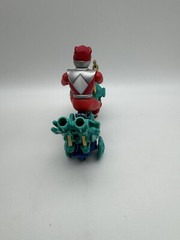 Power Rangers Figure Red On Green Bike Wind up and Roll Works United Kingdom