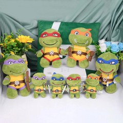 4pcs TMNT Plush Keychain Set Mini Donatello Michelangelo Raphael Leonardo