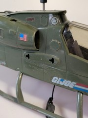 HASBRO 1983 GI JOE DRAGONFLY XH-1 HELICOPTER NEAR COMPLETE w/ FIGURE