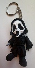 Ghostface Flexi Keychain Toy 3D Printed Articulated Halloween Figure 2.2″ Tall