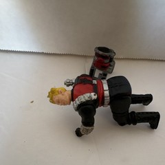 Mini Male Action Figure Adjustable Black/Red/Silver Outfit w/ Backpack