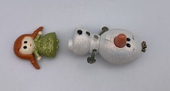 Disney Animators Mini Frozen Glitter ANNA DOLL & OLAF SNOWMAN Figures