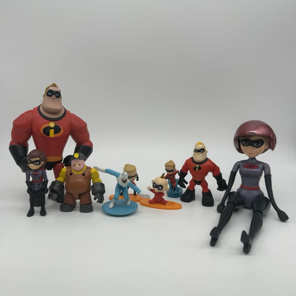 Disney The Incredibles Action Figure Toy Lot Mixed Elastigirl Mole Man Dash More