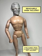 Creepy Kooky Puzzle Man Custom Action Figure Head 1:9 or 1:6 Mego