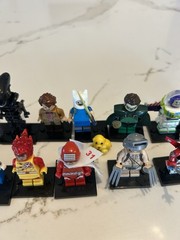 Lot Of 22 Custom Lego Minifigures Adventure Time Marvel DC Alien Predator
