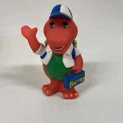 Vtg 1992 Lyons Group 7″ Barney Purple Dinosaur Coin Piggy Bank Back to School
