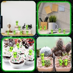 50 Pcs Mini Resin Alien Figures Glow in The Dark Tiny Aliens Figurine to Hide…