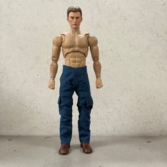 SU-RG-CGPT-NV-S: 1/12 Slim Blue Cargo Pants for 6″ slim action figure body