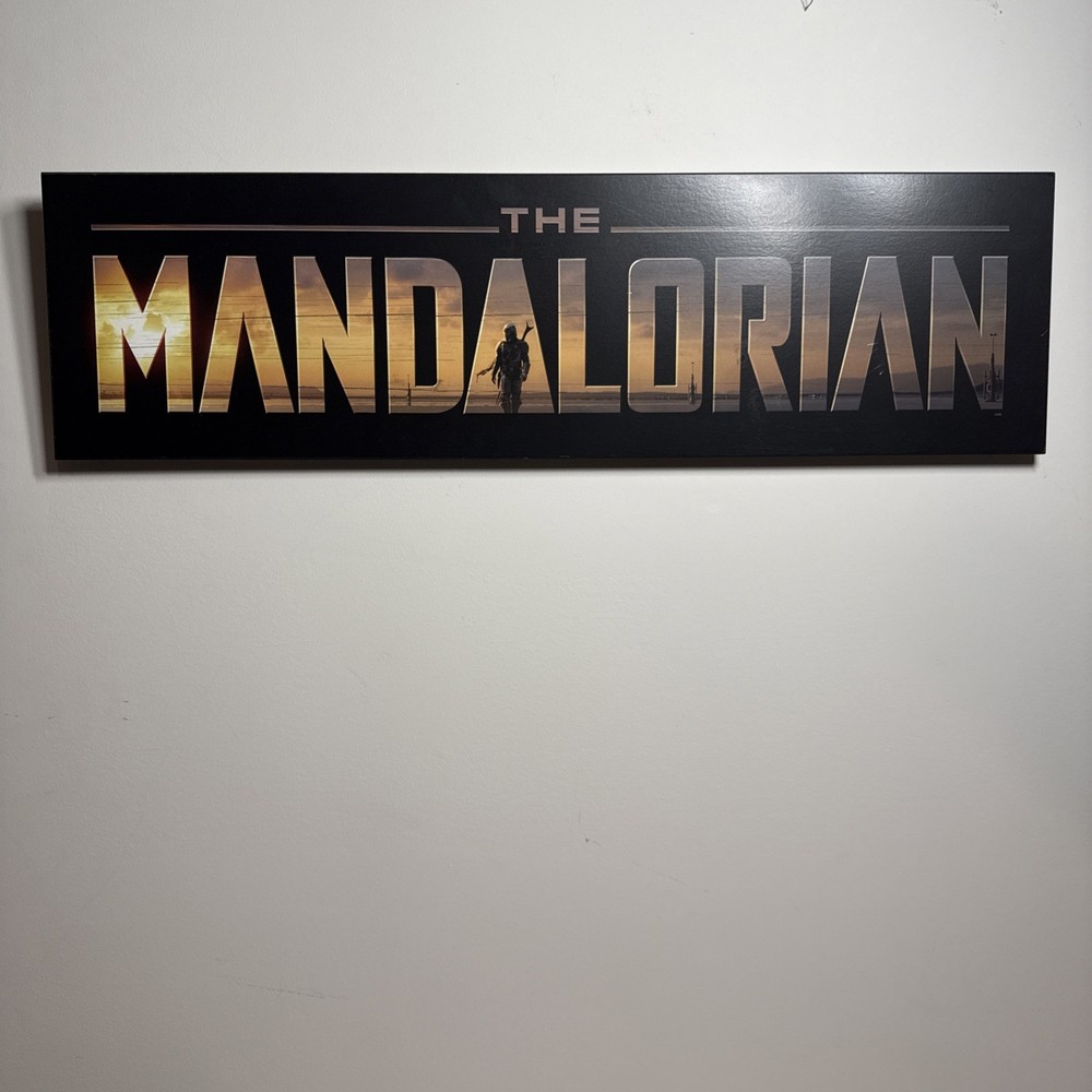 The Mandalorian 3D Printed Art Logo Shelf Wall Sign Star Wars 27 In. X 8 In.