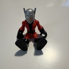 Helmeted Action Figure Plastic Red Black Silver Silver Helmet Red Black Figure