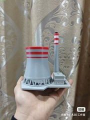 Industrial Factory Model With Cooling Tower And Double Chimney Table Decoration