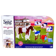 Spirit Riding Free Feed Nuzzle Horse Foal Playset Equestrian Farm Toys Kids 3+