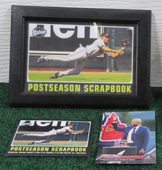 ANDRUW JONES – 2004 McFarlane figure + 2 cards 2002 & 2023 & frame pic. – Braves