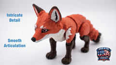 Articulated Fox Toys 6.75″ USA Made, 3D Printed Fidget Desk Pet Animal Figures