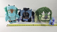 FUNKO Troll Hunters Of Arcadia Set Of 3 Plushies Argh Blinky & Bular 9″ – New