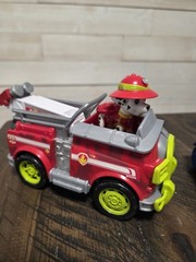 Paw Patrol Marshall Jungle Rescue Fire Truck Police Cruiser & Motorcycle Lot