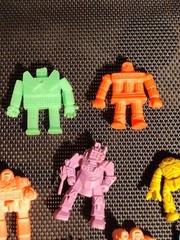 Lot of 13 Total Vintage Robot Mini Figures 11 Soft Eraser And 2 Hard Plastic Toy